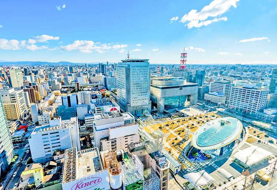 名古屋の上空写真