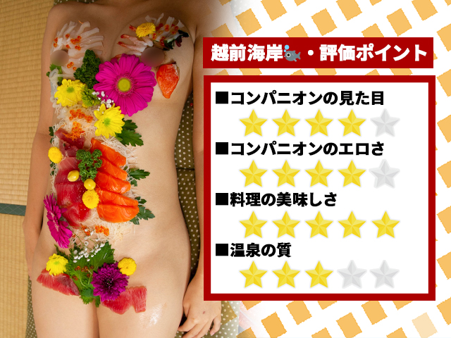 越前町でコンパニオンと女体盛り遊び