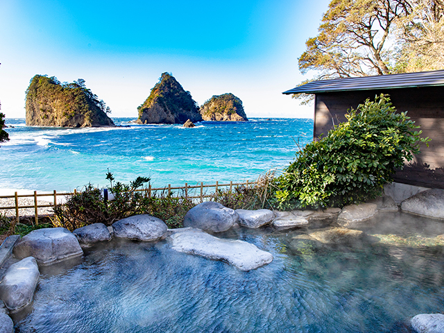 海の見える温泉