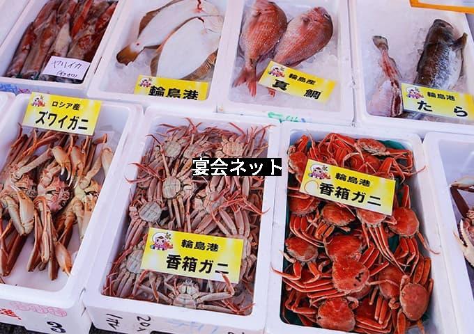 石川香箱ガニなどの海鮮