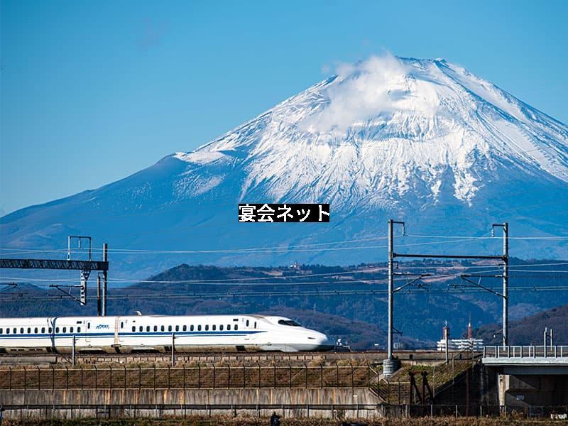 富士山の前を走る新幹線