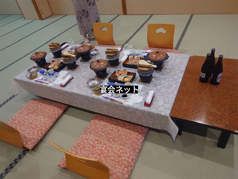宴会の食事セッティング
