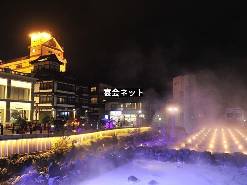 草津温泉　夜の風景