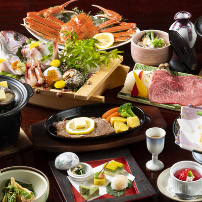 政竜閣-会席料理舟盛アワビ蟹ステーキから2つも選べるWebプラン