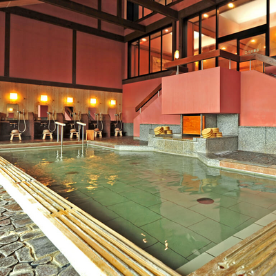 近江昔話をモチーフにした大浴場「弁慶の引摺り鐘」 - 雄山荘