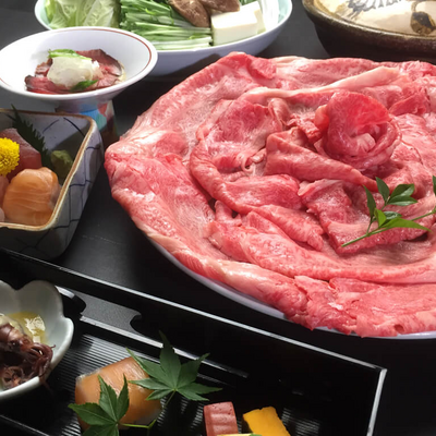 滋賀県名物・近江牛を使用した夕食 - 雄琴荘