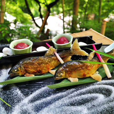 ご夕食鮎イメージ - 湯之島館