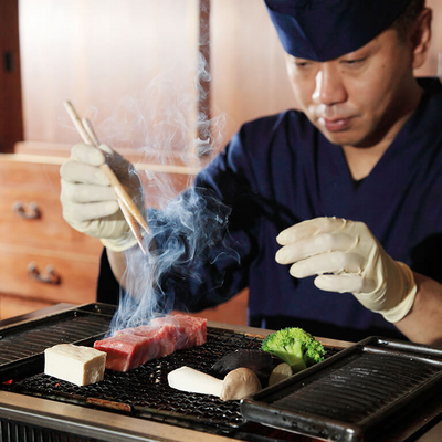 炭火で焼いた料理 - たがわ龍泉閣